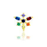 Laverne – 14K Gold Rainbow CZ Threadless End - piercing - zone.com