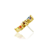 Laverne – 14K Gold Rainbow CZ Threadless End - piercing - zone.com
