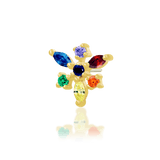 Laverne – 14K Gold Rainbow CZ Threadless End - piercing - zone.com