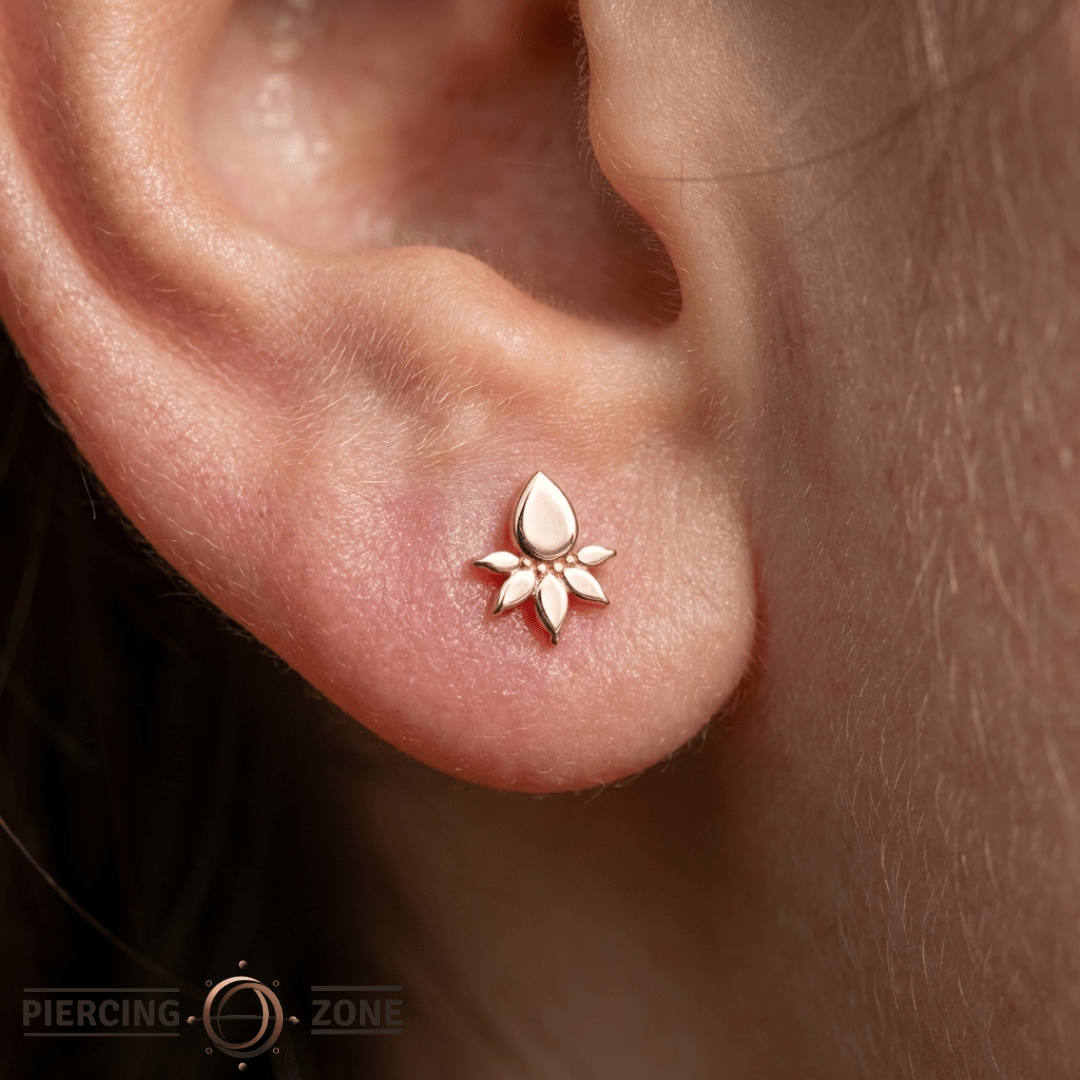 Lavish – Teardrop Silhouette – 14K Gold Threadless End - piercing - zone.com