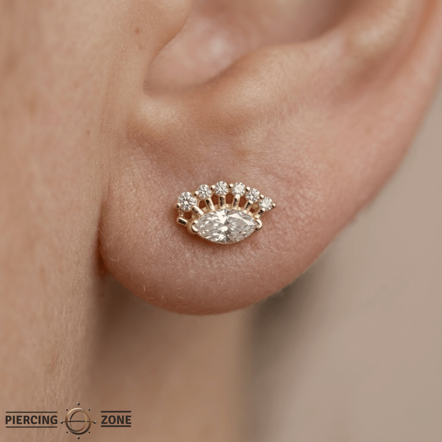 Layla – 14K Gold Threadless/Threaded End - piercing - zone.com