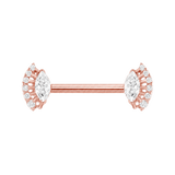 Layla Straight Barbell - 14K/18K Gold Gem Barbell - piercing-zone.com