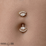 Layla Straight Barbell - 14K/18K Gold Gem Barbell - piercing - zone.com
