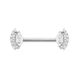Layla Straight Barbell - 14K/18K Gold Gem Barbell - piercing-zone.com