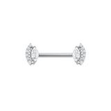 Layla Straight Barbell - 14K/18K Gold Gem Barbell - piercing - zone.com