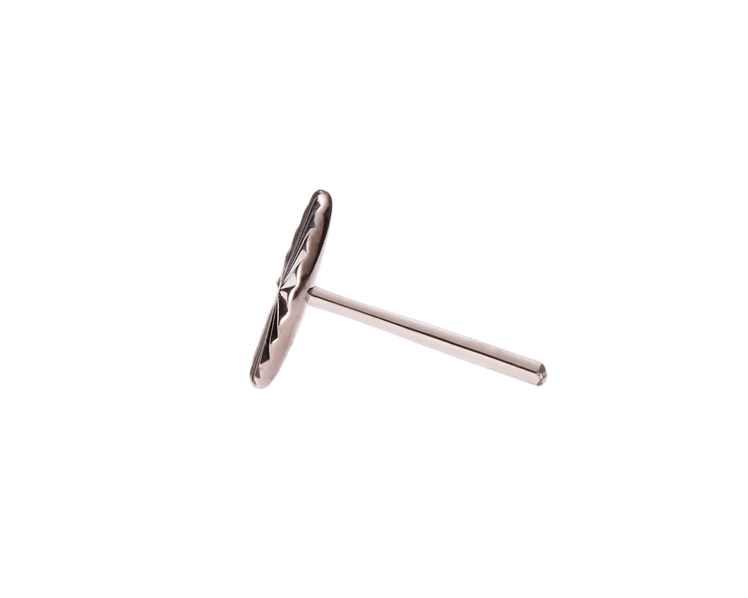 Lazer Disk – Black Rhodium Finish – 14K Gold Threadless End - piercing - zone.com