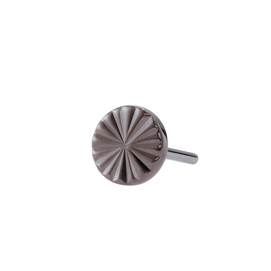 Lazer Disk – Black Rhodium Finish – 14K Gold Threadless End - piercing - zone.com