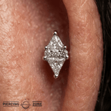Le Tigre – CZ Cluster Spike – 14K Gold Threadless End - piercing - zone.com