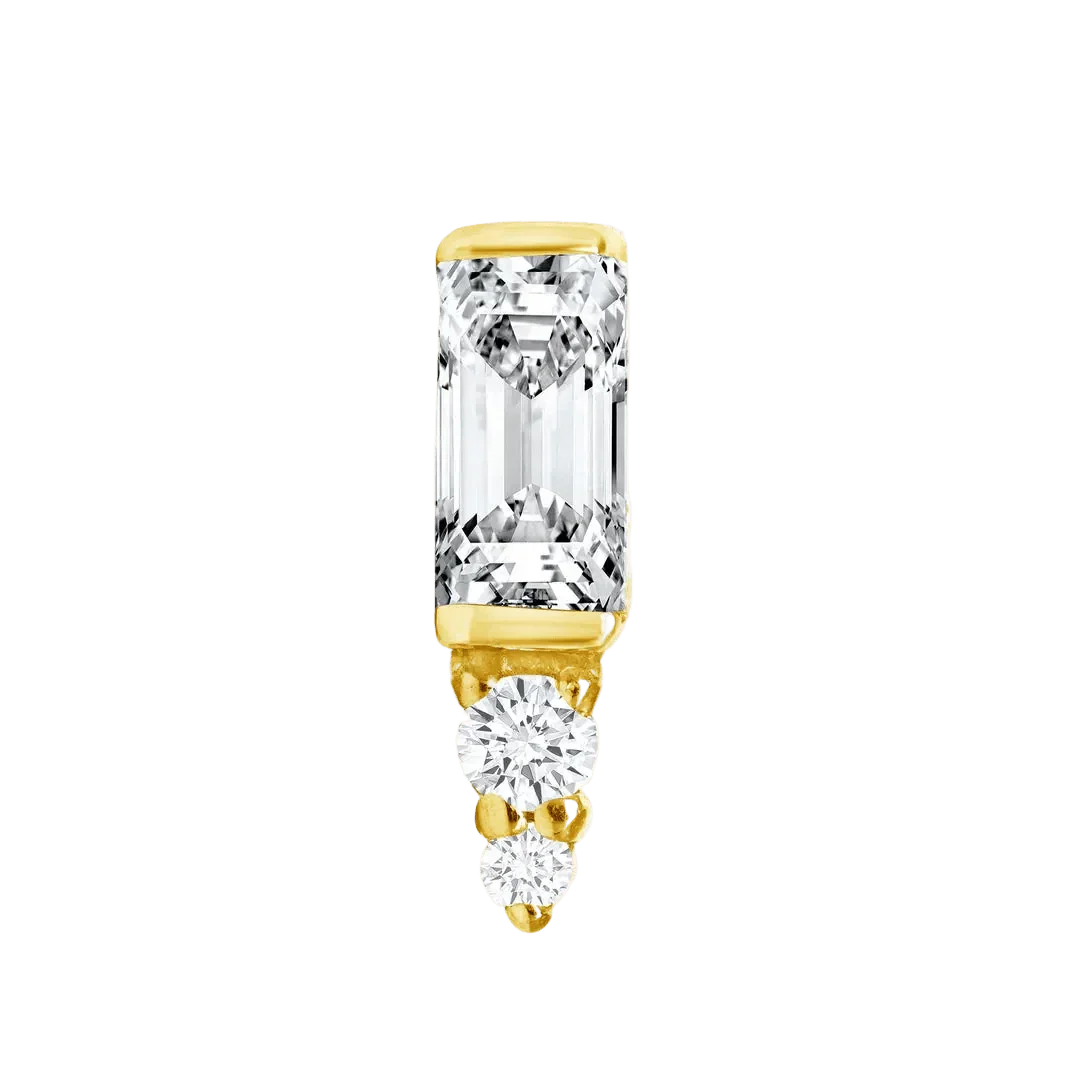 Leanna – 14K/18K Gold Mixed - Cut Threadless End - piercing - zone.com