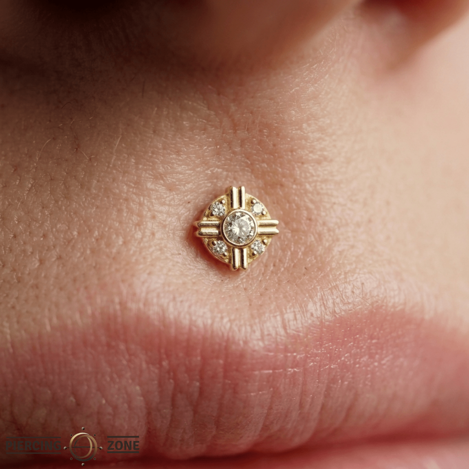 Leo – 14K Gold Threadless/Threaded End - piercing - zone.com