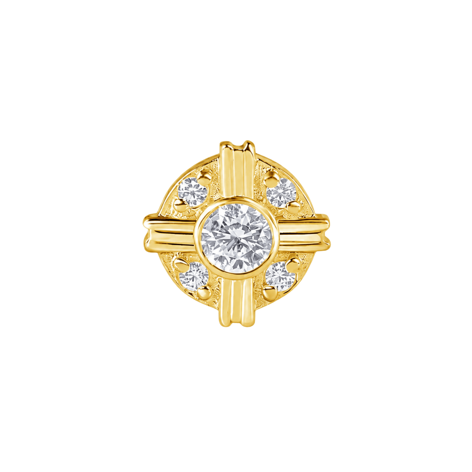 Leo – 14K Gold Threadless/Threaded End - piercing-zone.com