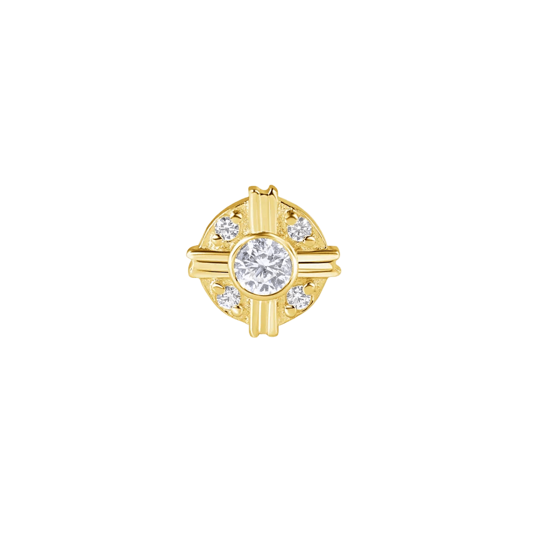 Leo – 14K Gold Threadless/Threaded End - piercing - zone.com