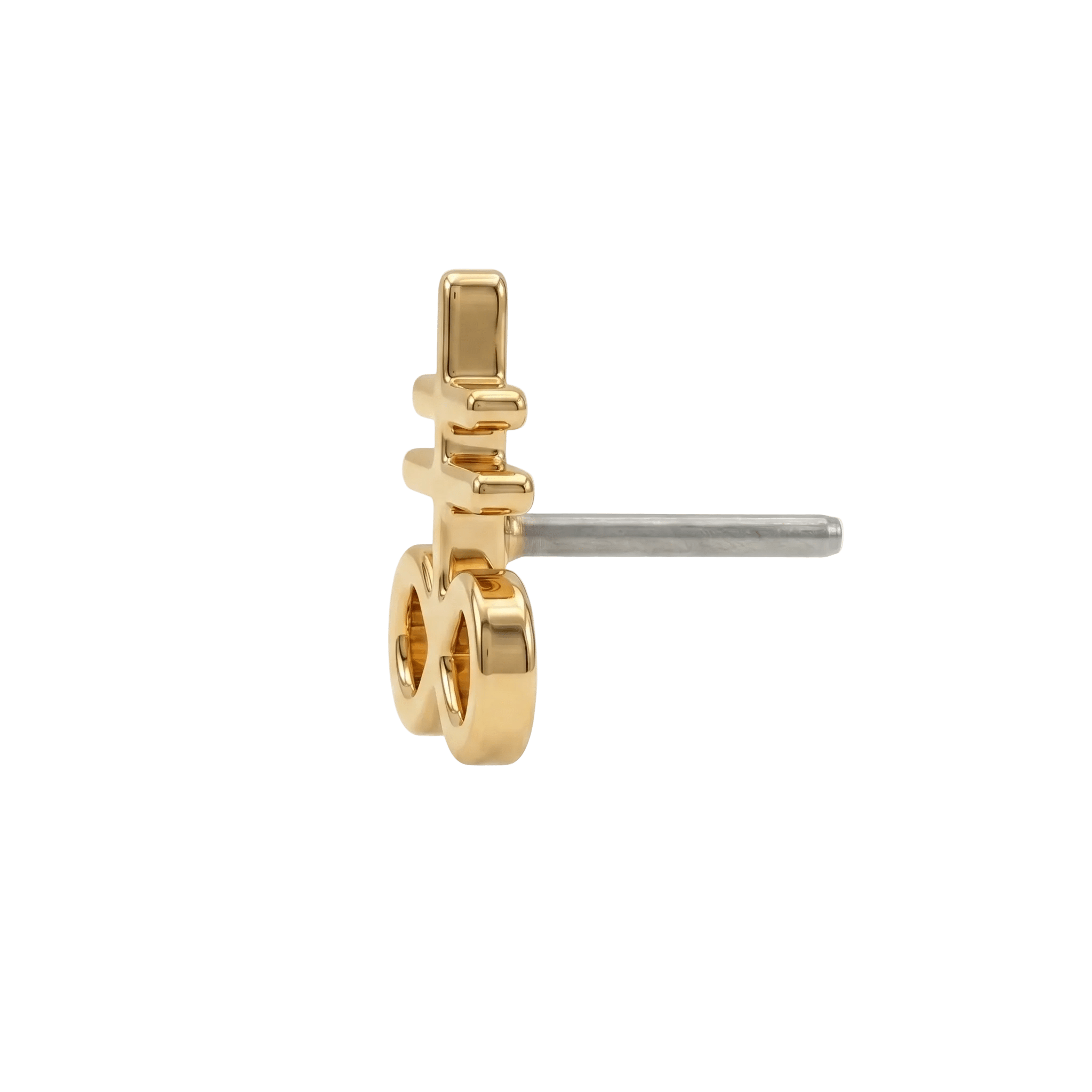 Leviathan Cross – 14K Gold Threadless/Threaded End - piercing - zone.com