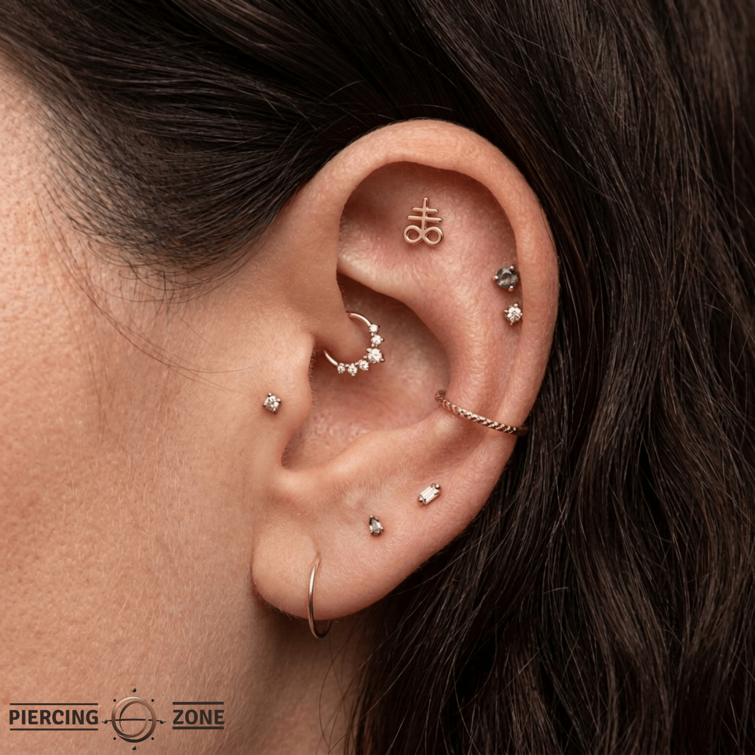 Leviathan Cross – 14K Gold Threadless/Threaded End - piercing - zone.com