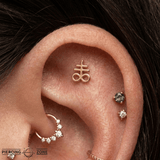 Leviathan Cross – 14K Gold Threadless/Threaded End - piercing - zone.com