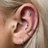 Afterglow – Citrine & CZ Kite – 14K Gold Threadless End