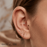 Lightning Bolt – 14K Gold Threadless/Threaded End - piercing - zone.com