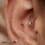 Lightning Bolt – 14K Gold Threadless/Threaded End - piercing - zone.com