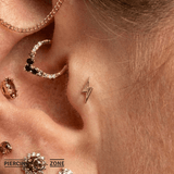 Lightning Bolt 2 - 18K Gold Threadless/Threaded End - piercing-zone.com