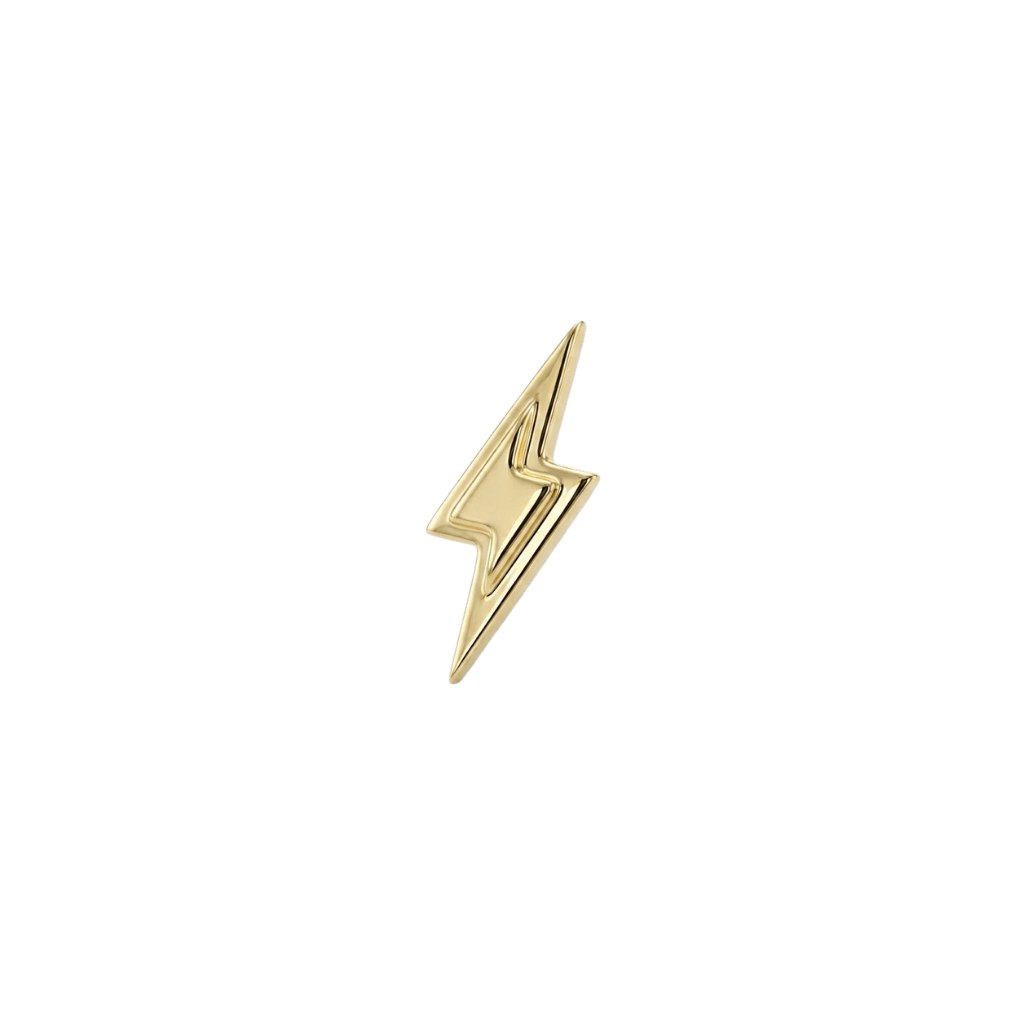 Lightning Bolt 2 - 18K Gold Threadless/Threaded End - piercing-zone.com