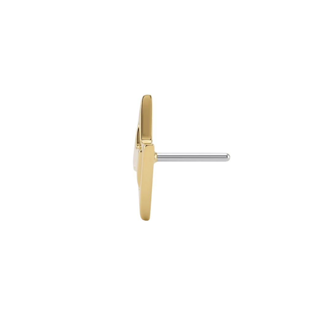 Lightning Bolt 2 - 18K Gold Threadless/Threaded End - piercing-zone.com
