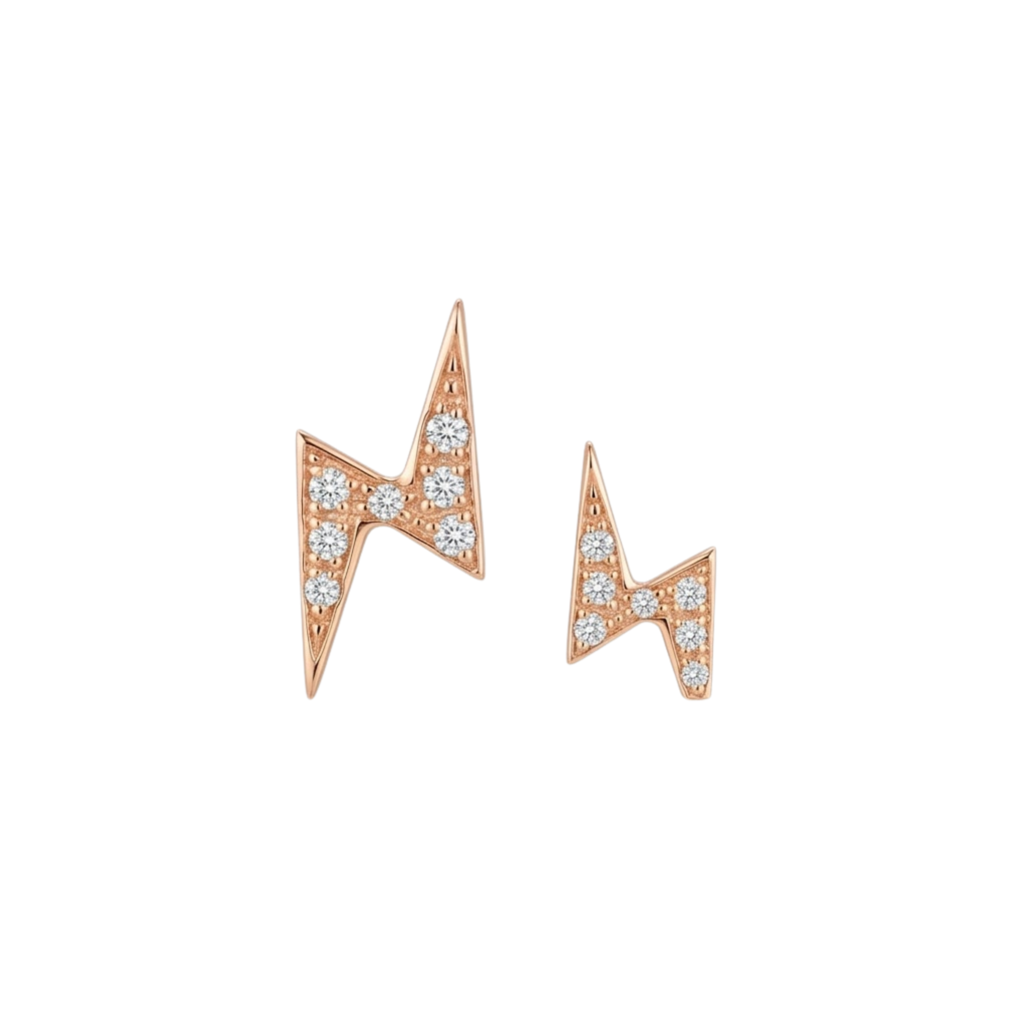 Lightning Bolt with Gems – 14K Gold Threadless/Threaded End