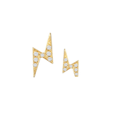 Lightning Bolt with Gems – 14K Gold Threadless End - piercing - zone.com