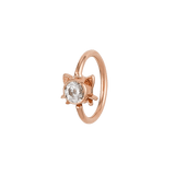Lil Kitty - 14K Gold Gem Fixed Bead Ring - piercing - zone.com