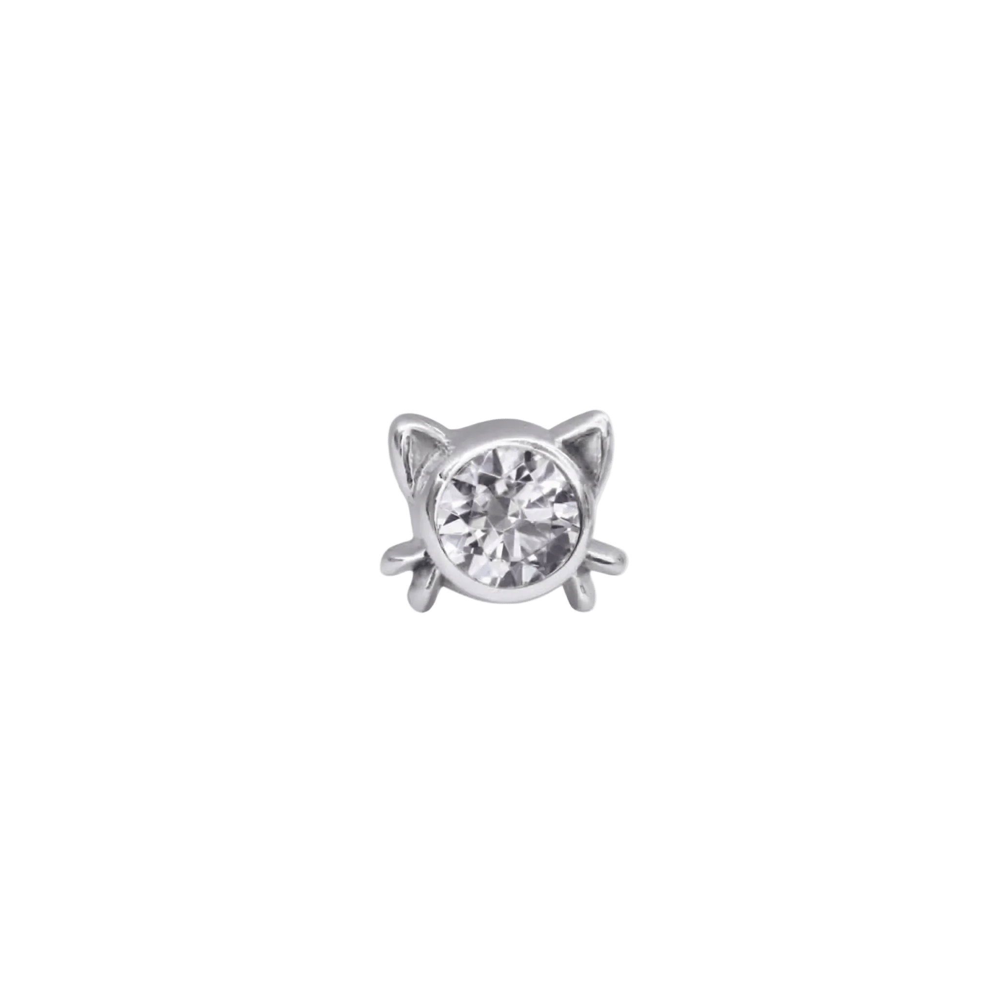 Lil Kitty – 14K Gold Threadless/Threaded End - piercing - zone.com