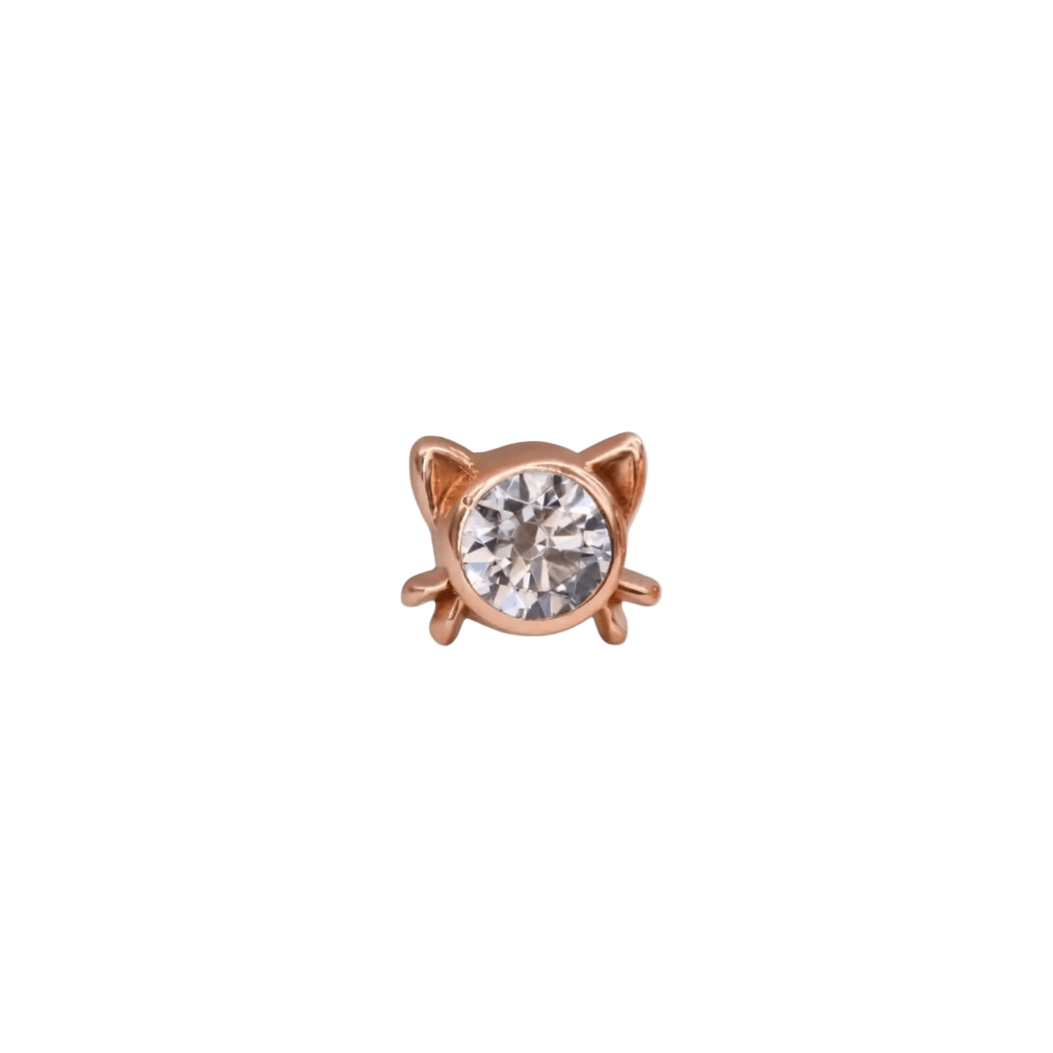 Lil Kitty – 14K Gold Threadless/Threaded End - piercing - zone.com