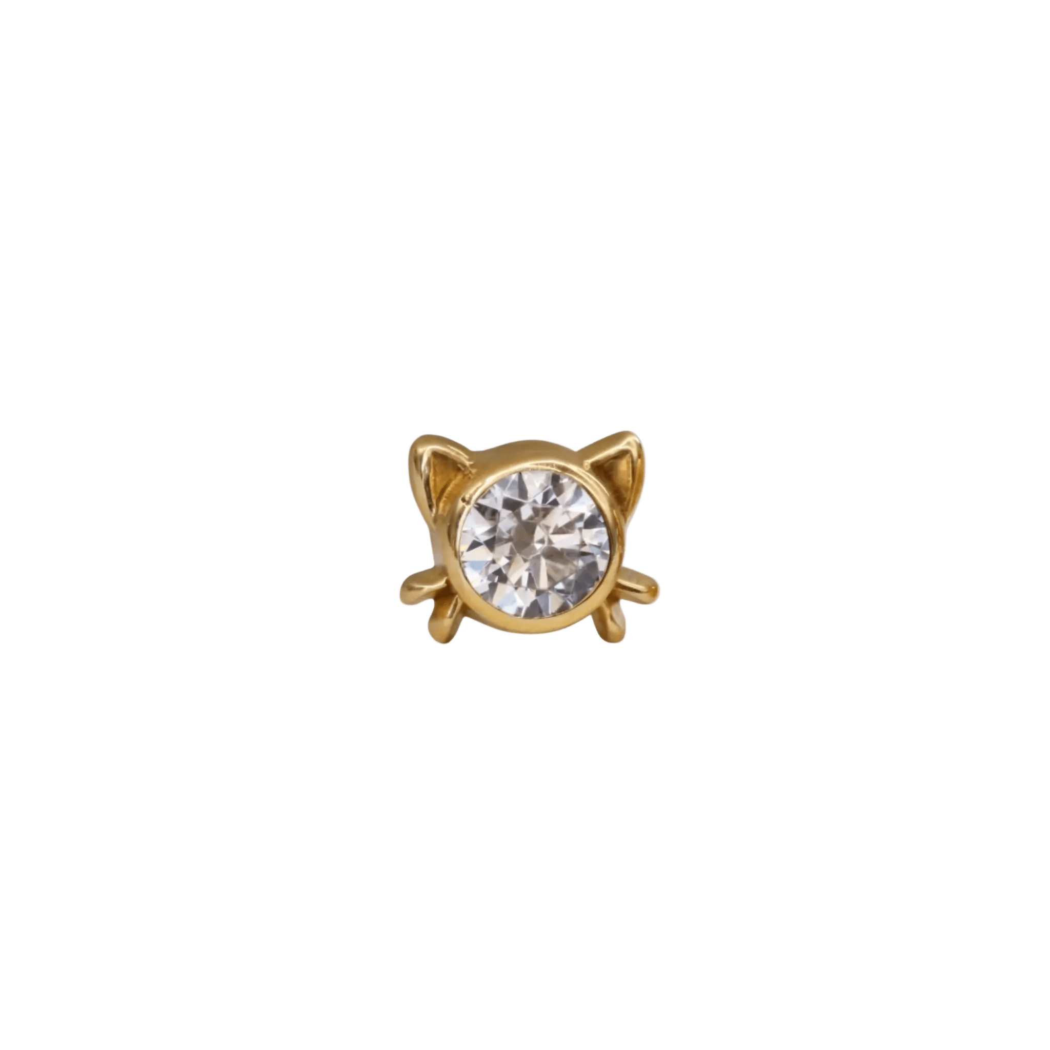 Lil Kitty – 14K Gold Threadless/Threaded End - piercing - zone.com