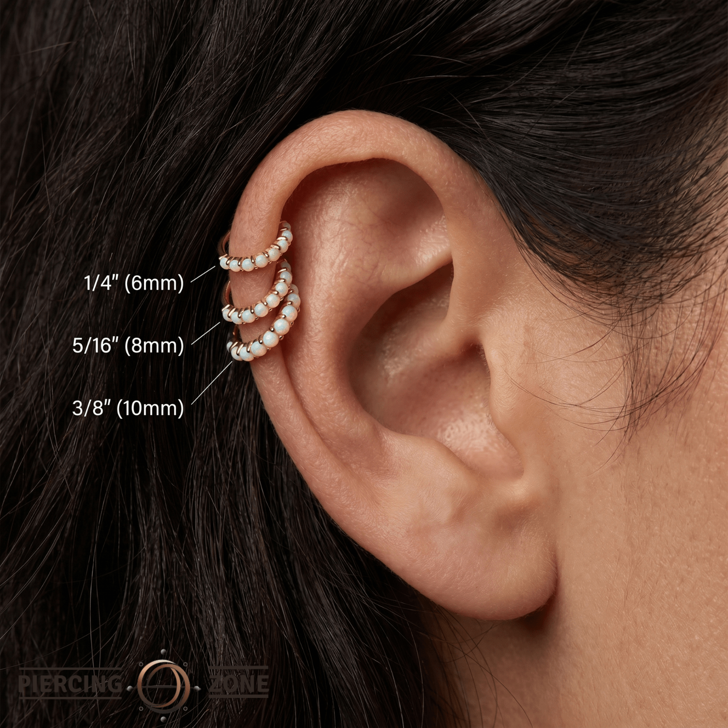 Lillia – 14K Gold Opal Clicker - piercing - zone.com