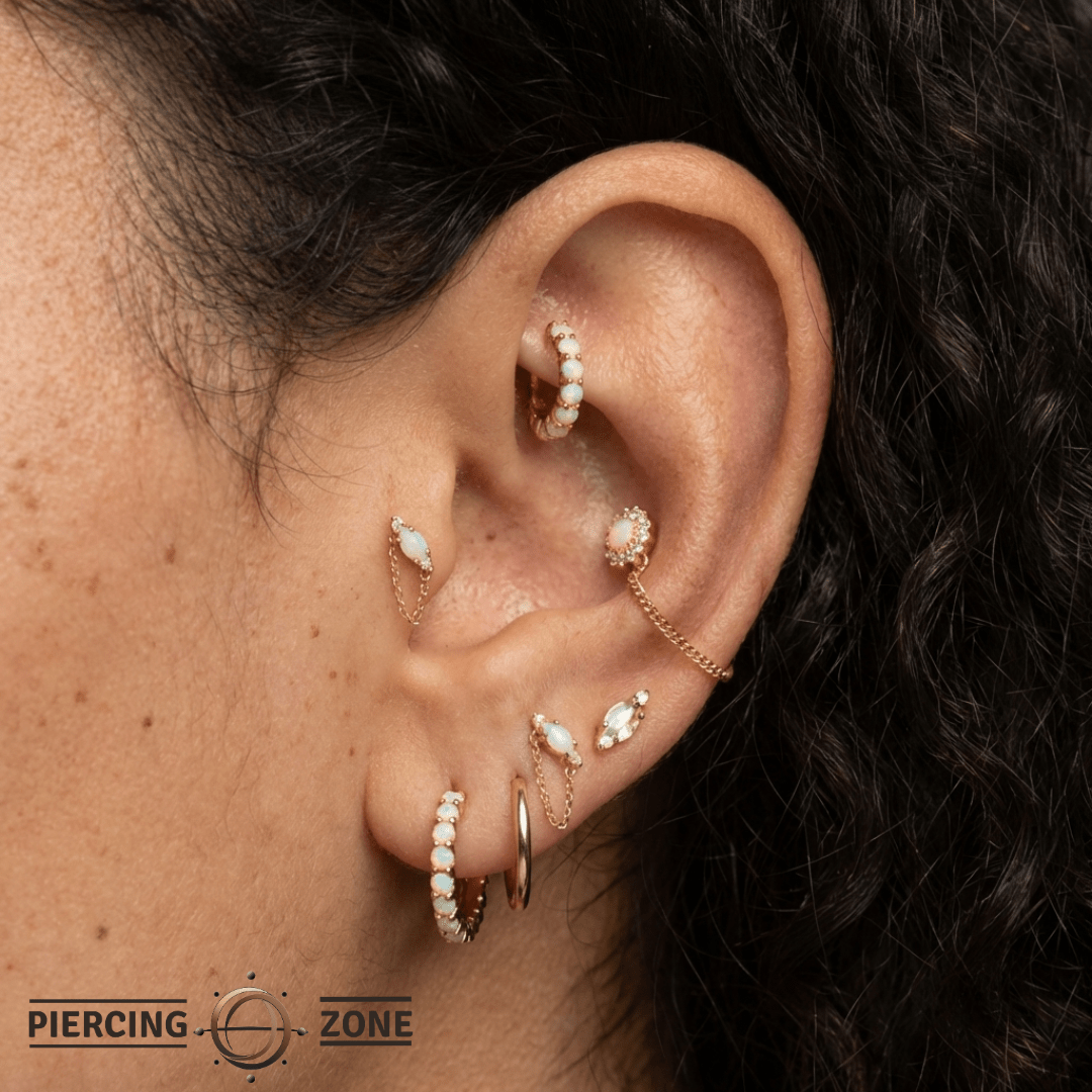 Lillia – 14K Gold Opal Clicker - piercing - zone.com