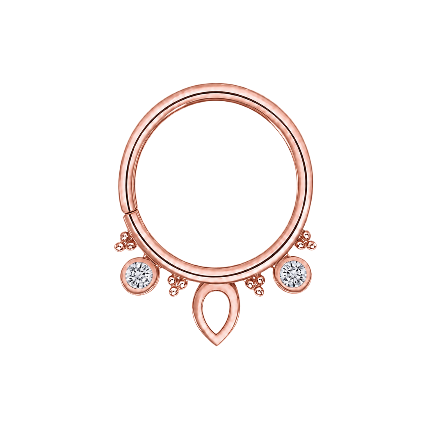 Lillian Seamless Ring – 14K Gold Petite Dual-Gem Design