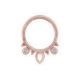 Lillian Seamless Ring – 14K Gold Petite Dual-Gem Design