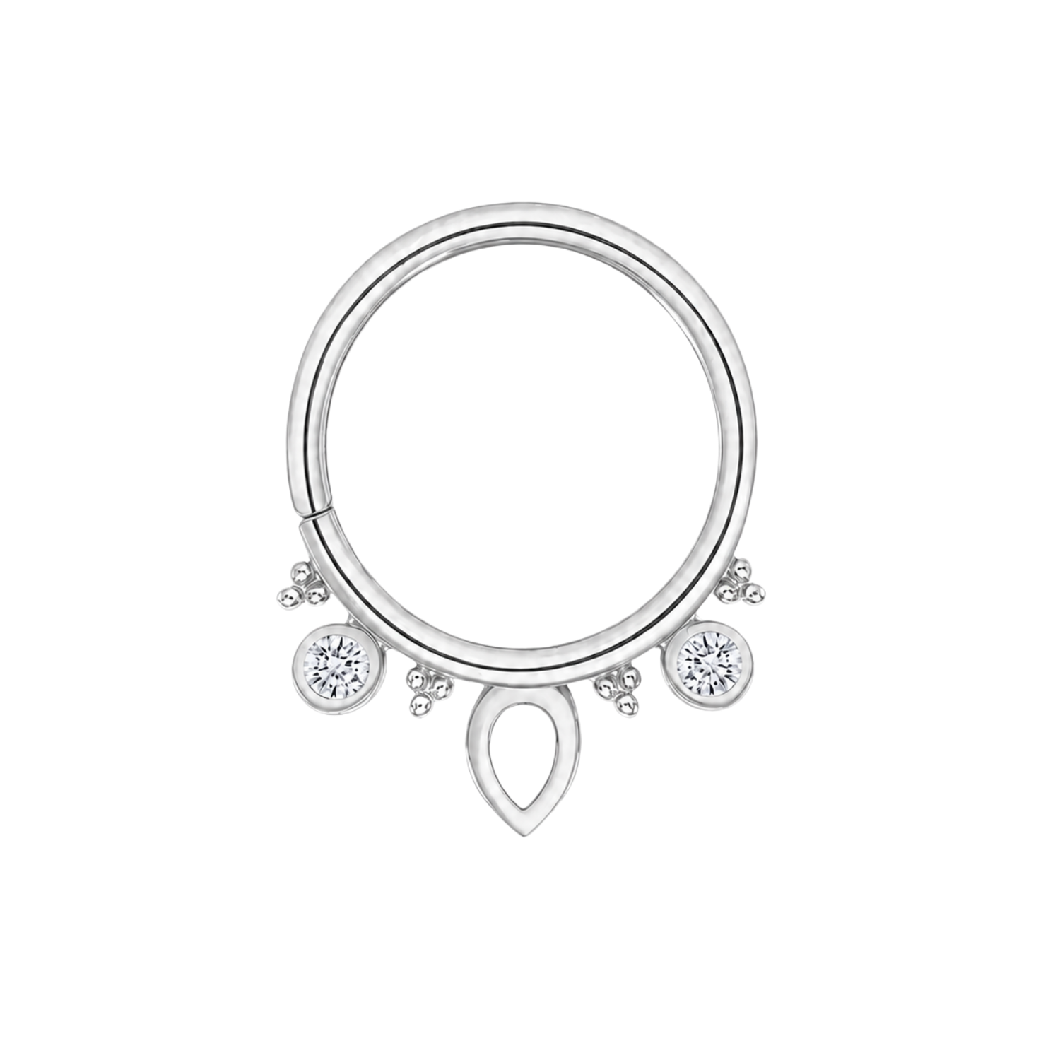 Lillian Seamless Ring – 14K Gold Petite Dual-Gem Design