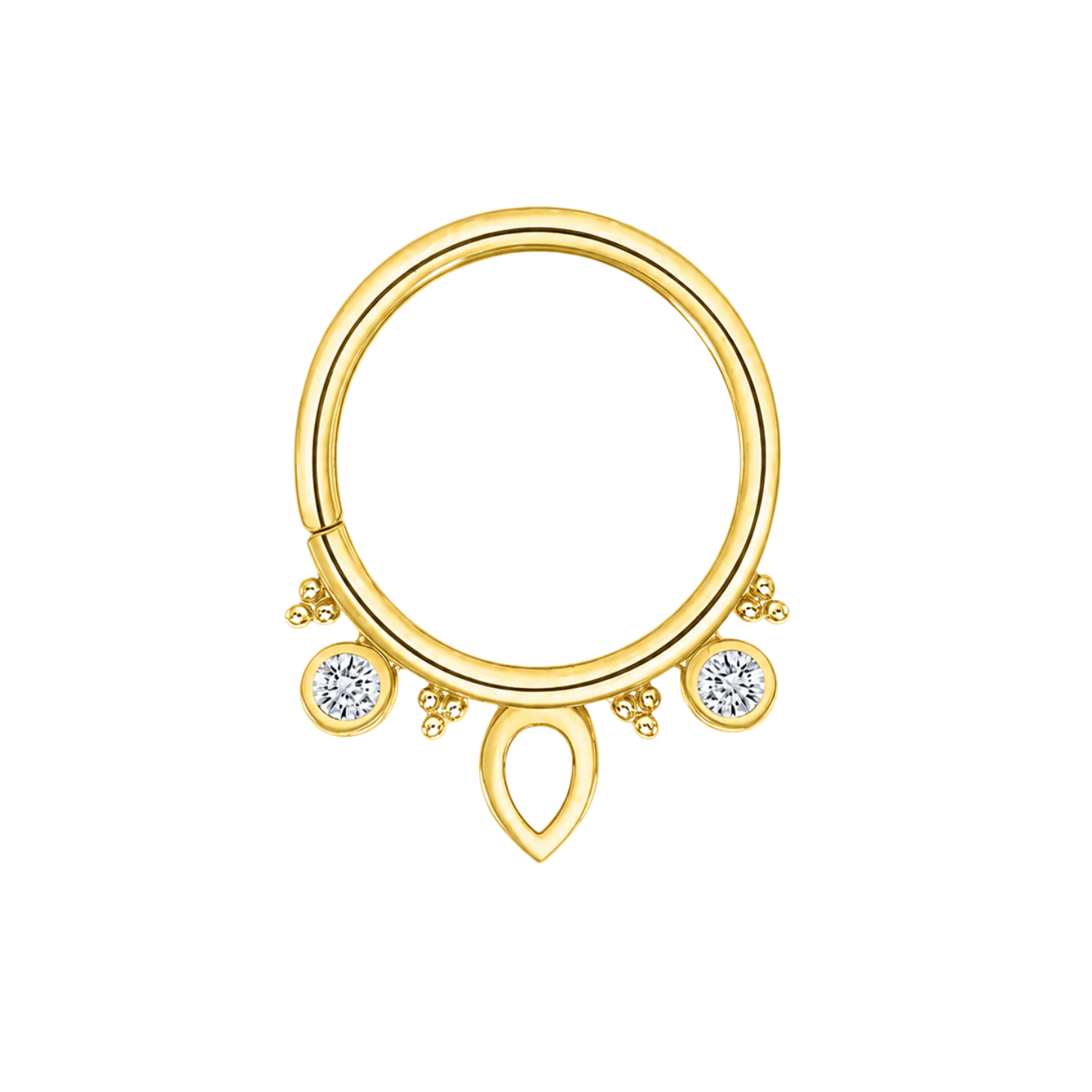 Lillian Seamless Ring – 14K Gold Petite Dual-Gem Design