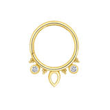 Lillian Seamless Ring – 14K Gold Petite Dual-Gem Design - piercing-zone.com