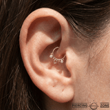 Lillian Seamless Ring – 14K Gold Petite Dual - Gem Design - piercing - zone.com