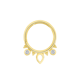 Lillian Seamless Ring – 14K Gold Petite Dual - Gem Design - piercing - zone.com