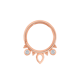 Lillian Seamless Ring – 14K Gold Petite Dual - Gem Design - piercing - zone.com