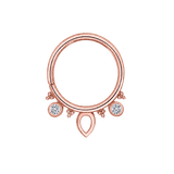 Lillian Seamless Ring – 14K Gold Petite Dual-Gem Design - piercing-zone.com