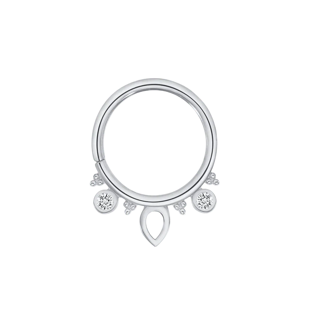 Lillian Seamless Ring – 14K Gold Petite Dual - Gem Design - piercing - zone.com