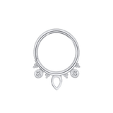 Lillian Seamless Ring – 14K Gold Petite Dual - Gem Design - piercing - zone.com