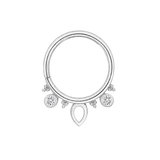 Lillian Seamless Ring – 14K Gold Petite Dual-Gem Design - piercing-zone.com