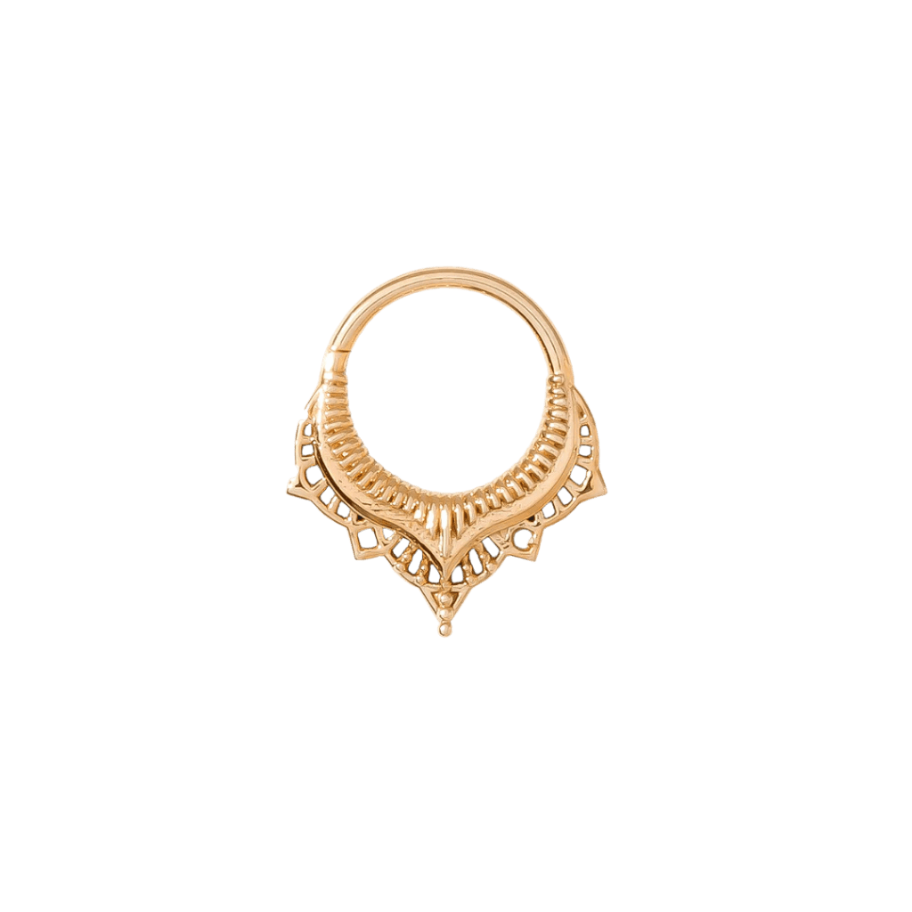 Lily Continuous Ring - 14K Gold Seamless Ring - piercing - zone.com