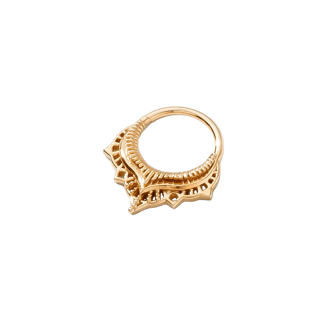 Lily Continuous Ring - 14K Gold Seamless Ring - piercing - zone.com