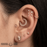 Limelight – Rutilated Quartz Kite – 14K Gold Threadless End - piercing - zone.com