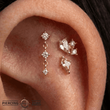 Limelight – Rutilated Quartz Kite – 14K Gold Threadless End - piercing - zone.com