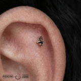 Limelight – Tourmalated Quartz Kite – 14K Gold Threadless End - piercing - zone.com